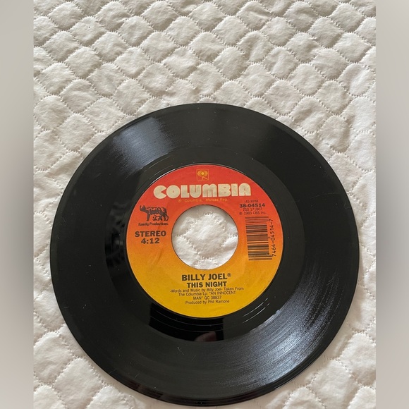 Billy Joel- Leave A Tender Moment Alone/this Night -7”- Columbia-38-04514- 1984 - Picture 2 of 5